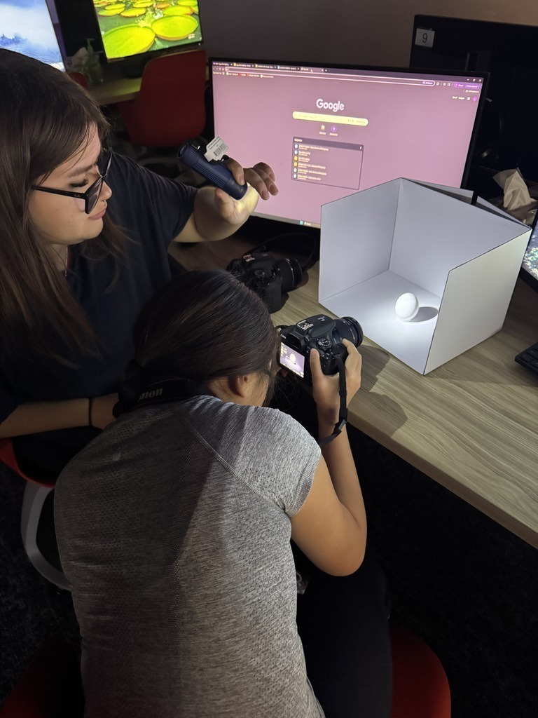 Students practicing photography