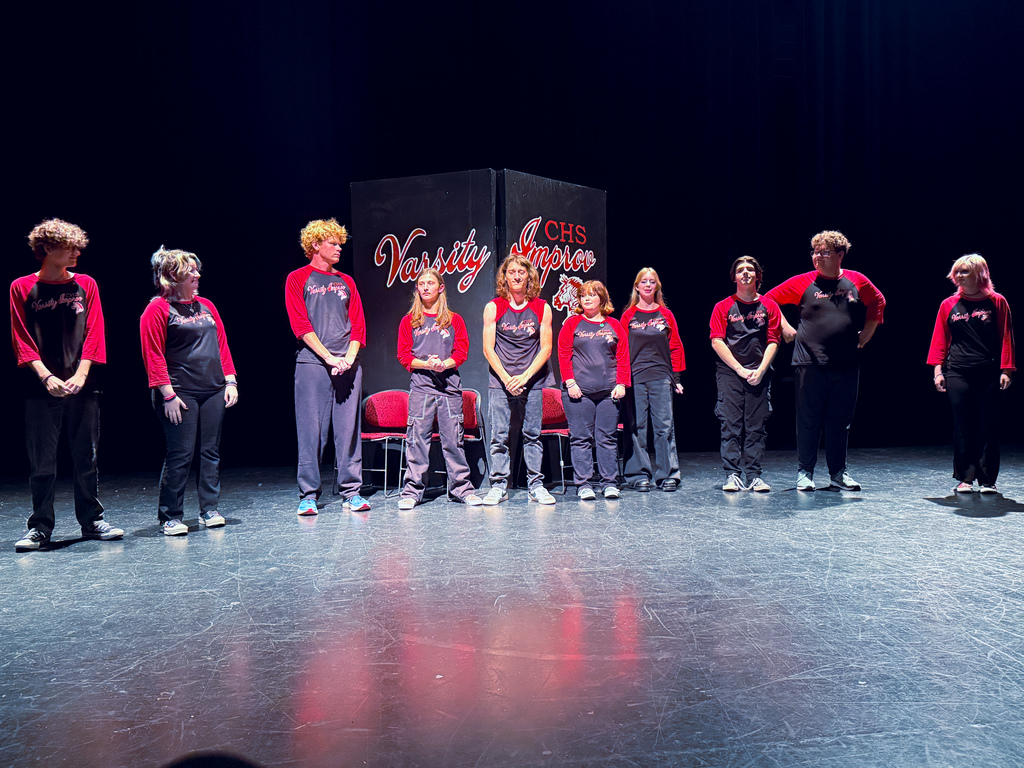 Varsity Improv on stage at the Robson PAC Black Box Theatre