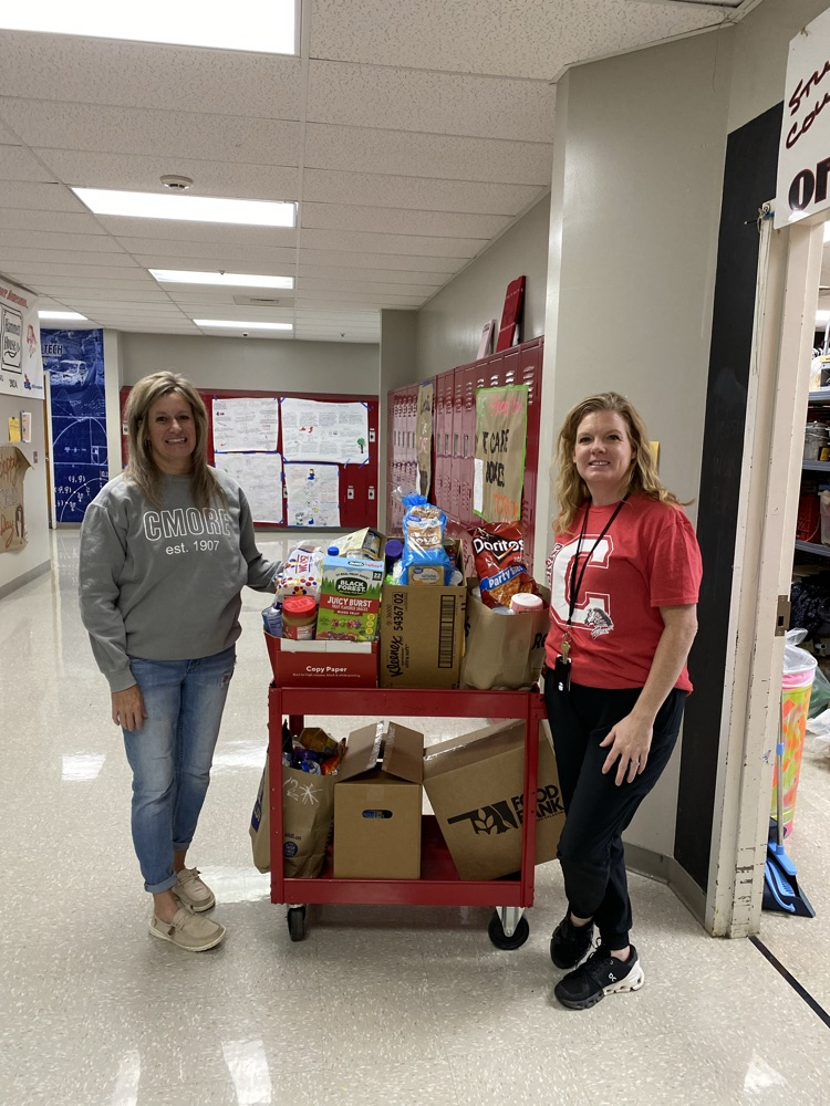 Mrs. Parks and Mrs. Bongard with we care boxes