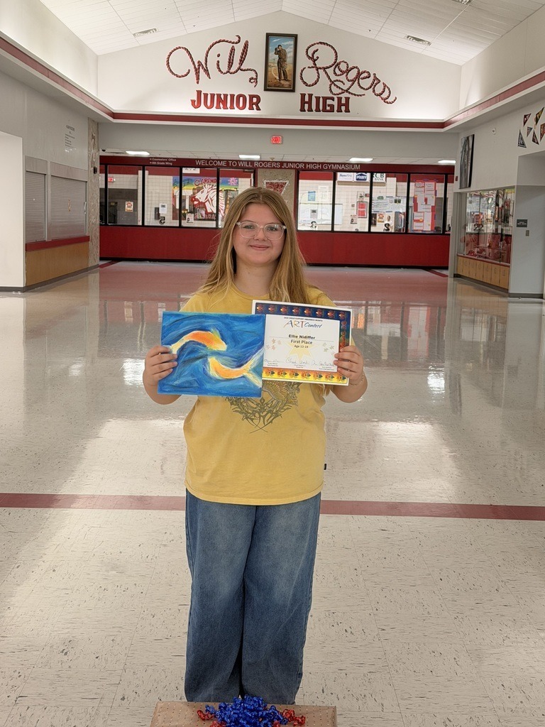 zebra student with their artwork