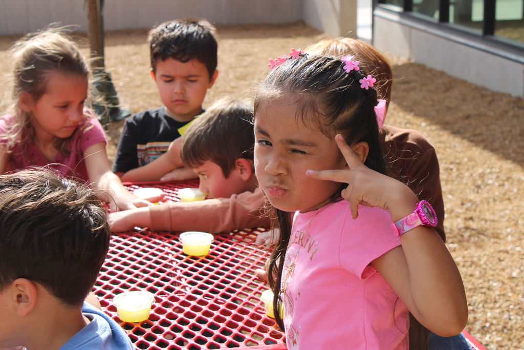 student waiting to drink pickle juice