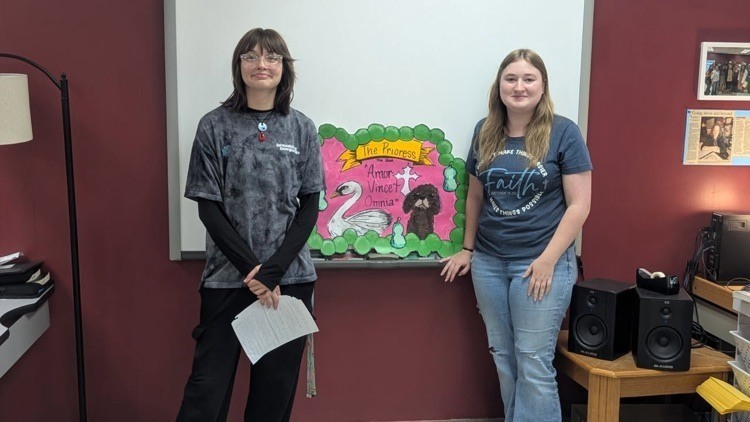 students in english class doing a presentation