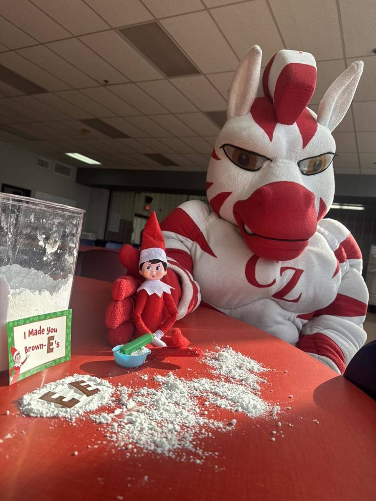 elf on the shelf with flour