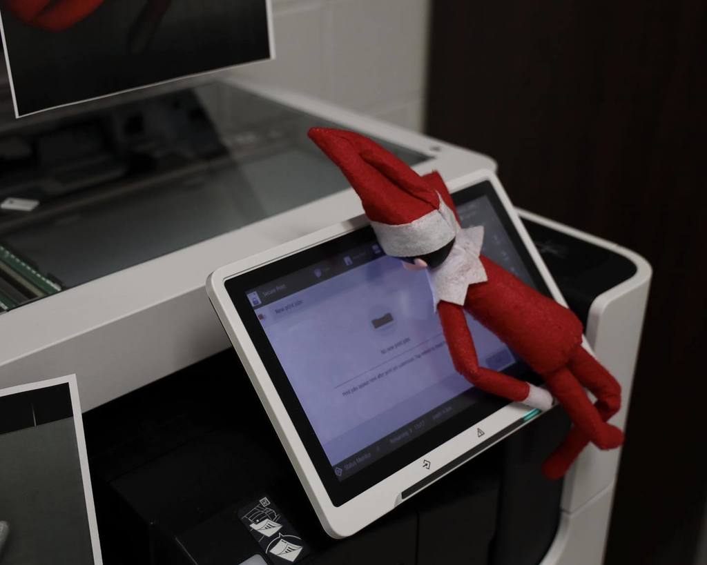 elf on the shelf on the copier