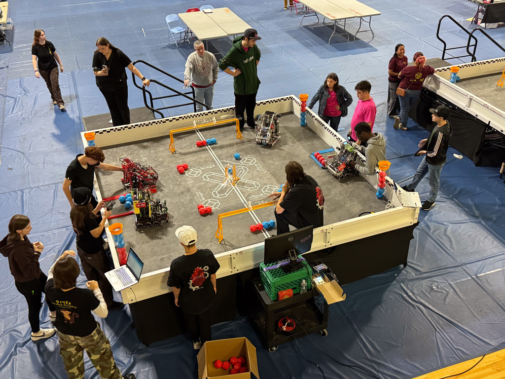 robotic teams around a competition field