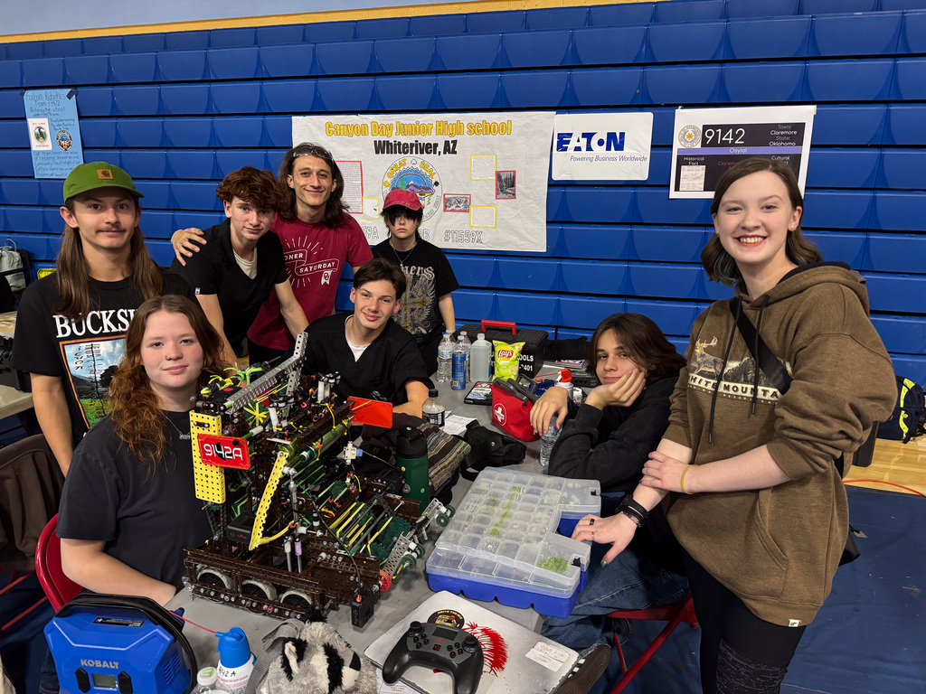 students working on their robot