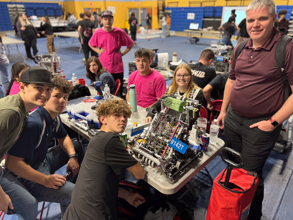 students working on their robot