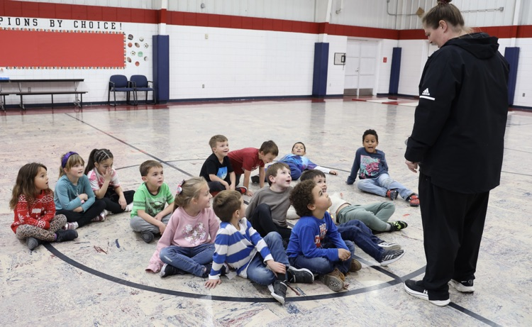 Mrs Johnson talking to her class