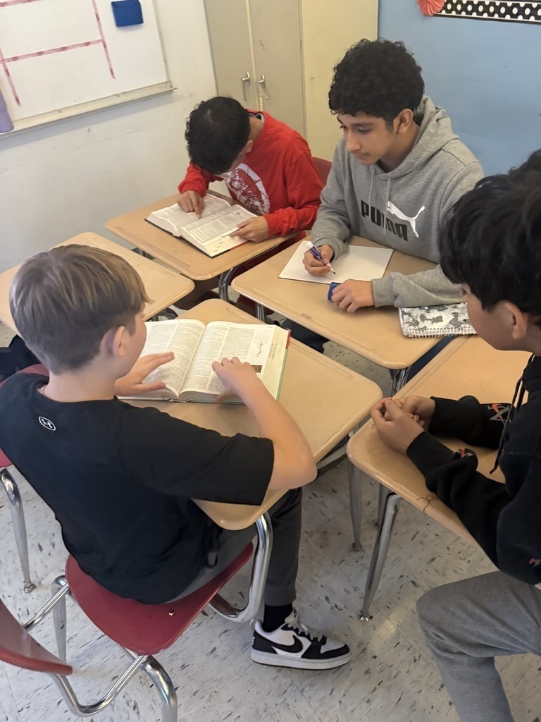 students learning new words