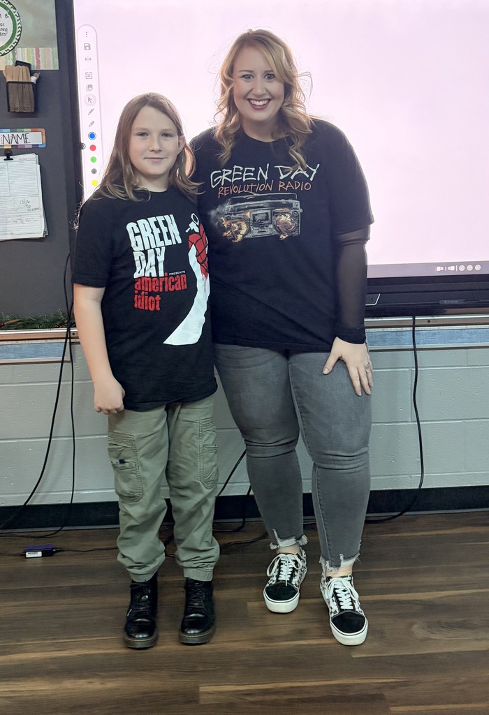 students wearing rock and roll gear