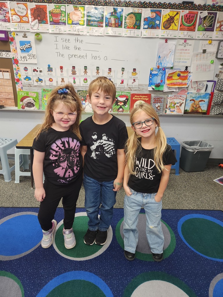 students wearing rock and roll gear