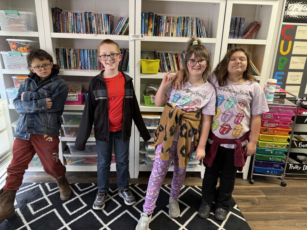 students wearing rock and roll gear