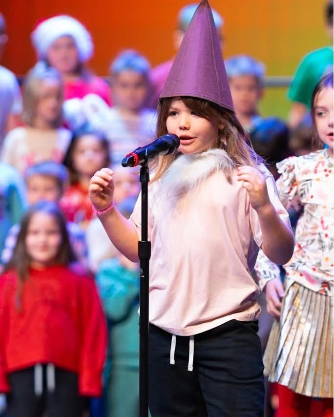 Student saying her line in the play