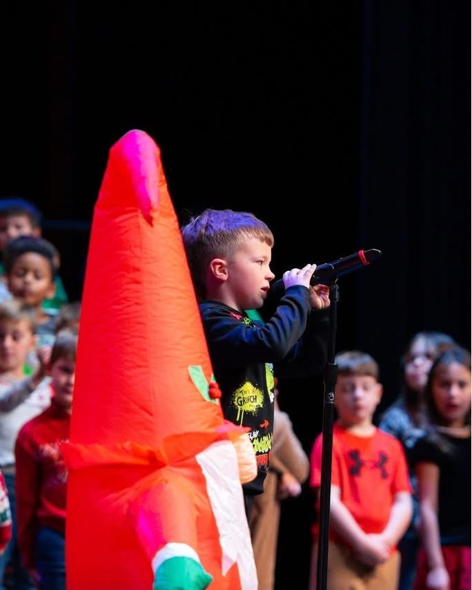 Student speaking in the play