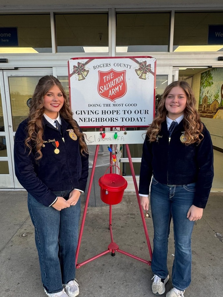 One of the best Claremore FFA holiday traditions is ringing the bell for The Salvation Army’s Red Kettle Drive! A huge thank you to these outstanding members for putting service before self and spreading holiday cheer in our community. ❤️🔔