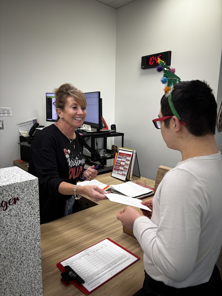 christmas cards being delivered by students