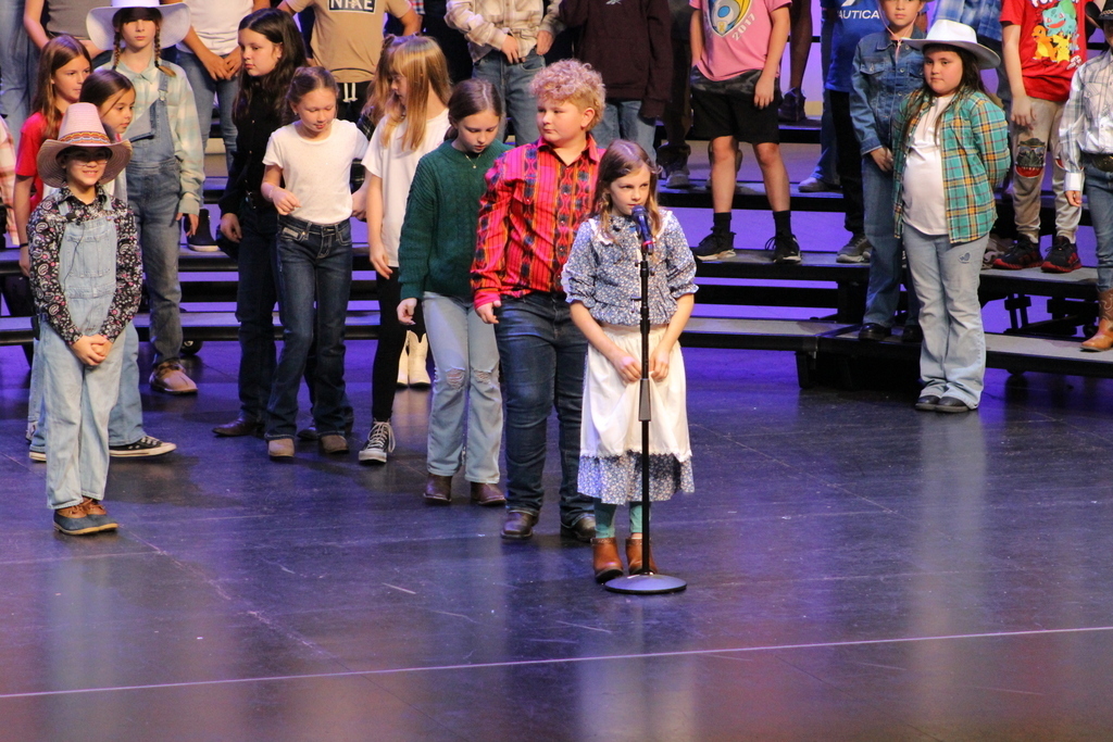 Student saying her line in the play