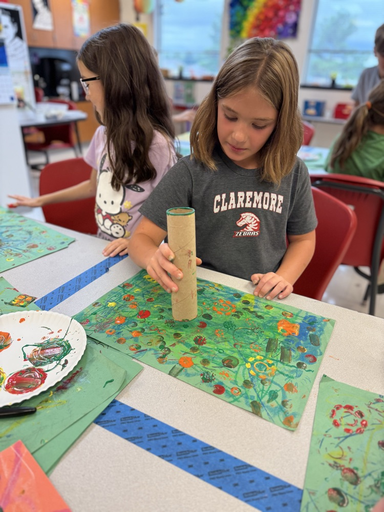 Student being creative in Art