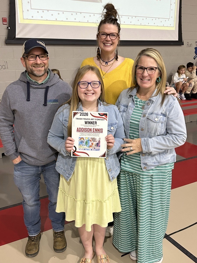 student with city of claremore artwork award