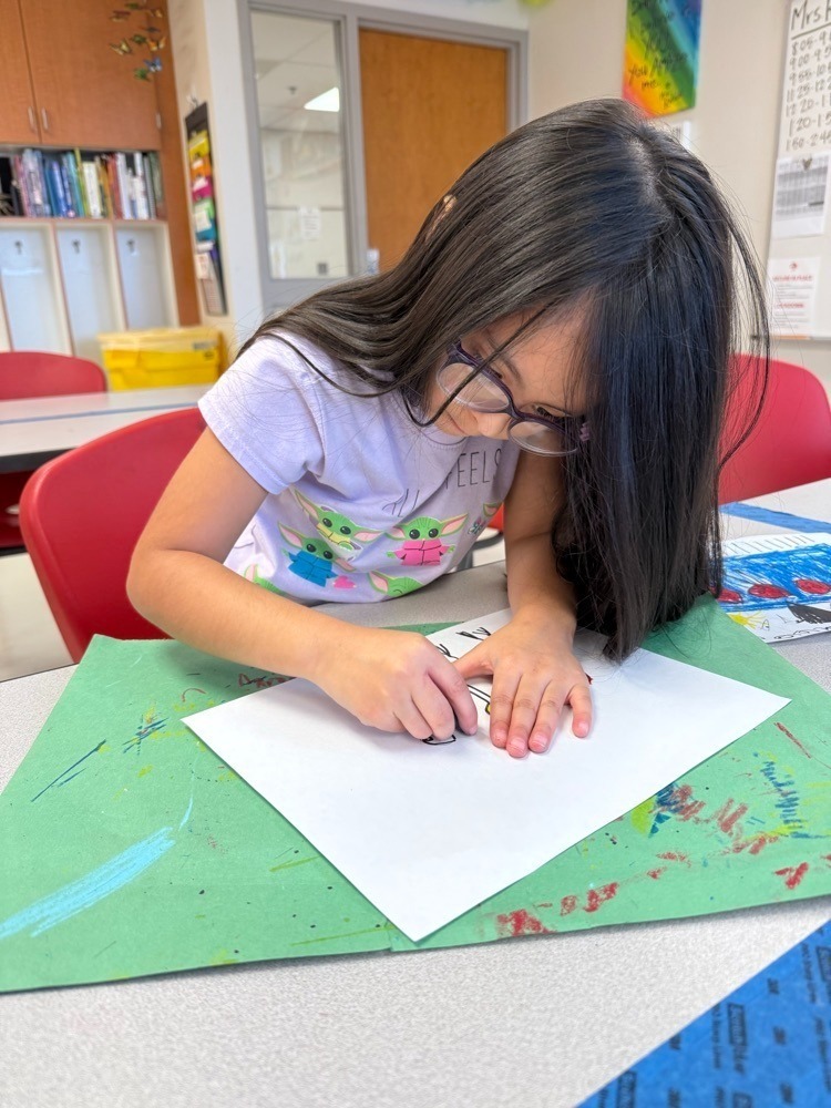 students working on art projects