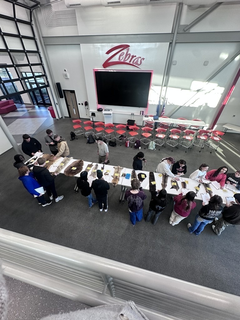 Ms. Golbek's zoology class doing some hands on learning in the maker space. 