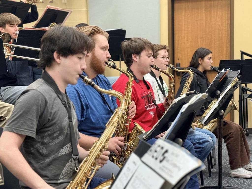 OSU Instructors visiting High School Band.