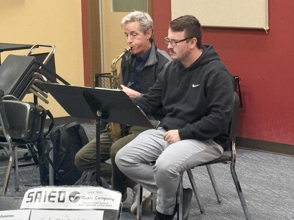 OSU Instructors visiting High School Band.