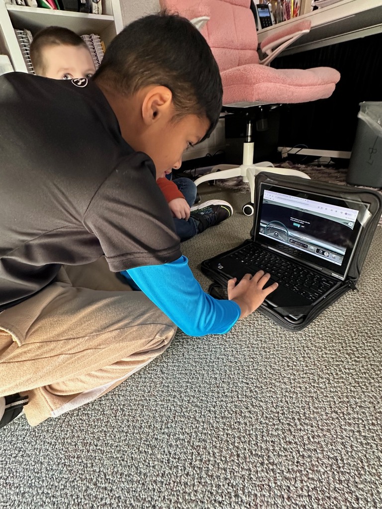 students looking at computer doing research