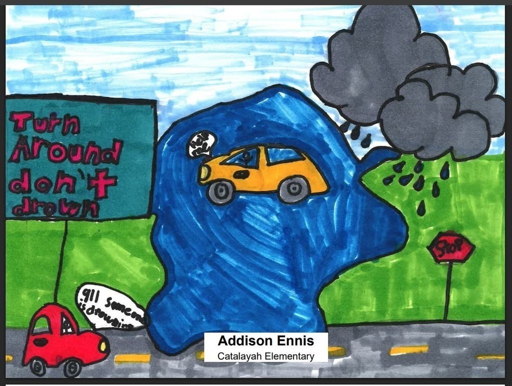 Catalayah student with art work.