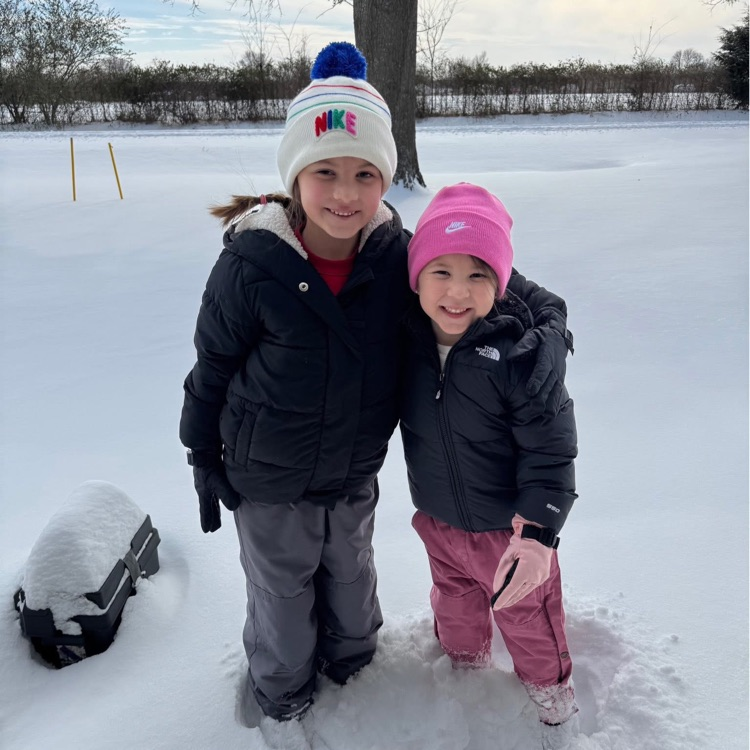 students in the snow