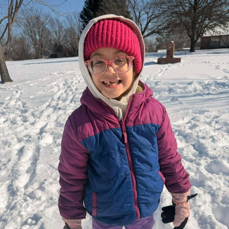 students in the snow