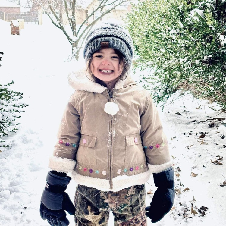 students in the snow