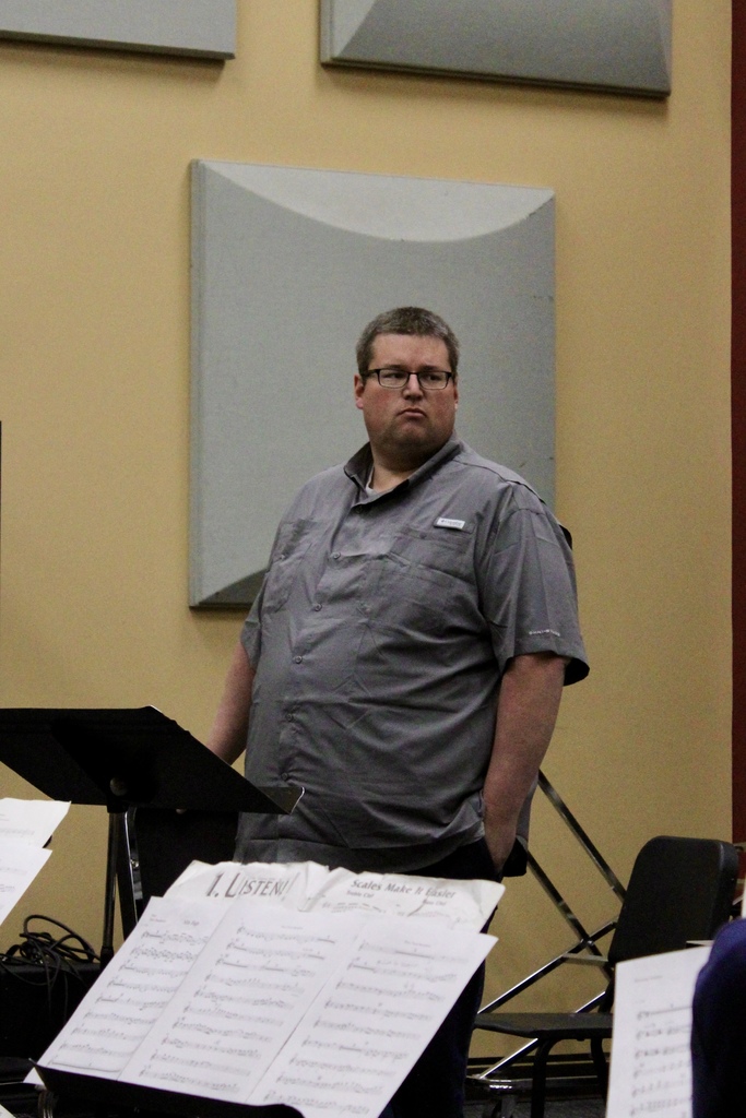 High school band practicing.