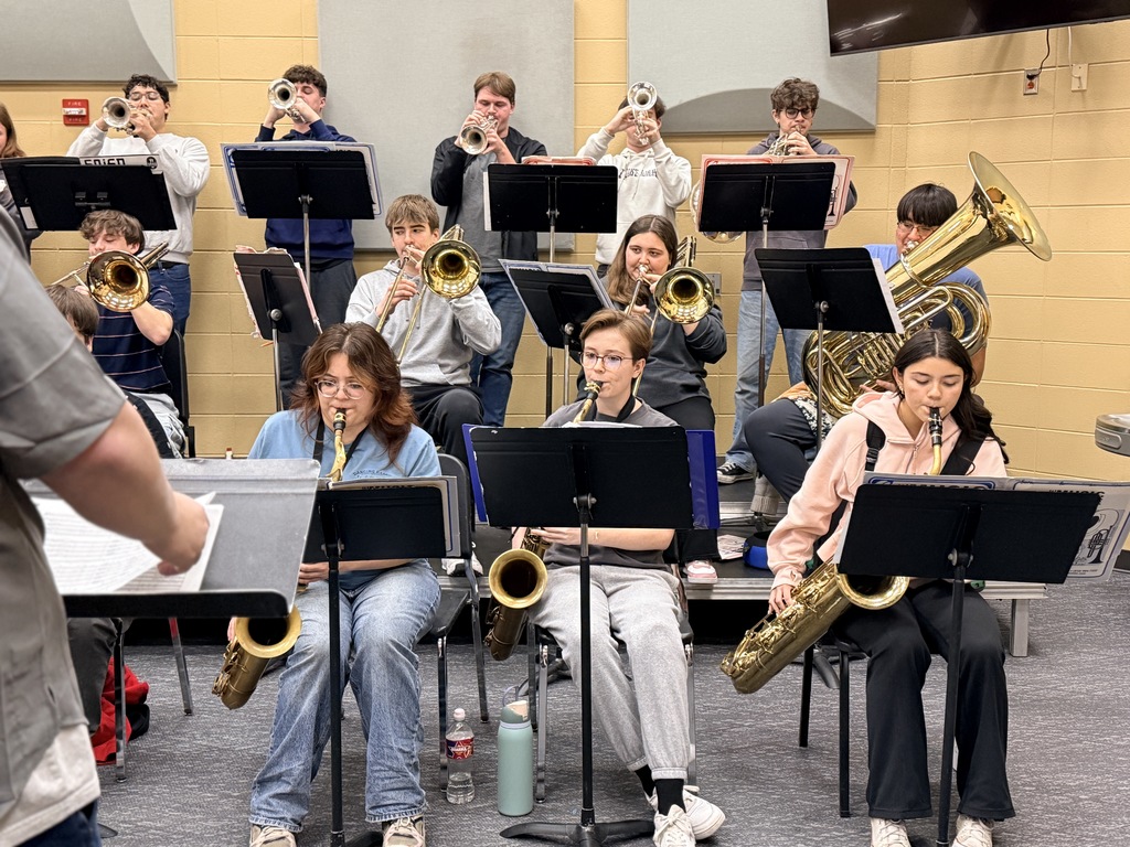 High school band practicing.