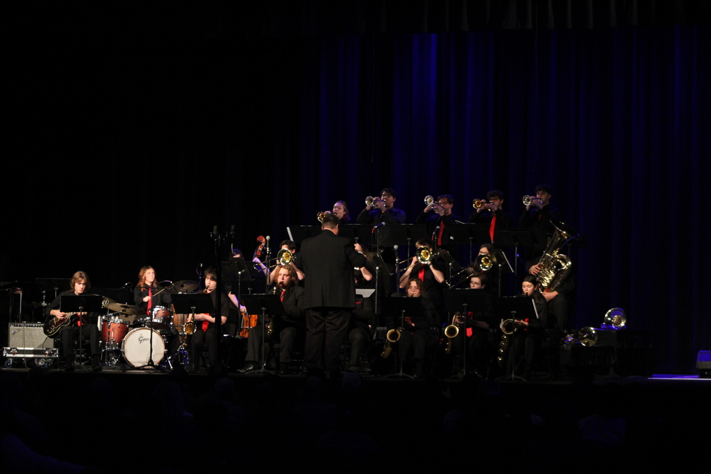 High school band performing.