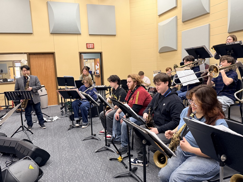 High school band practicing.