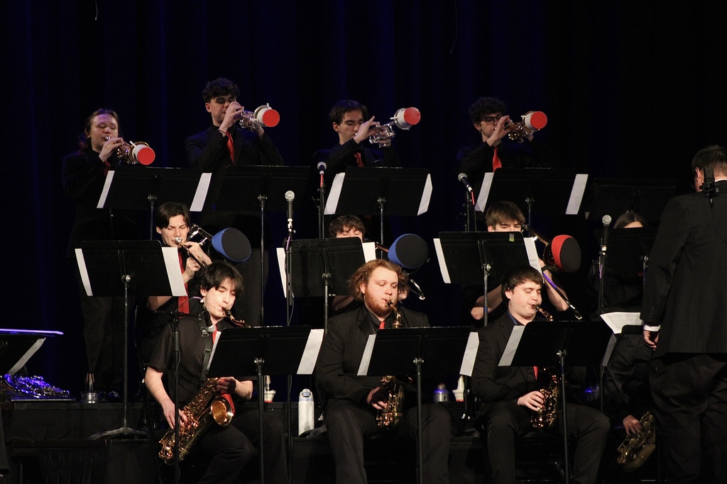 High school band performing.