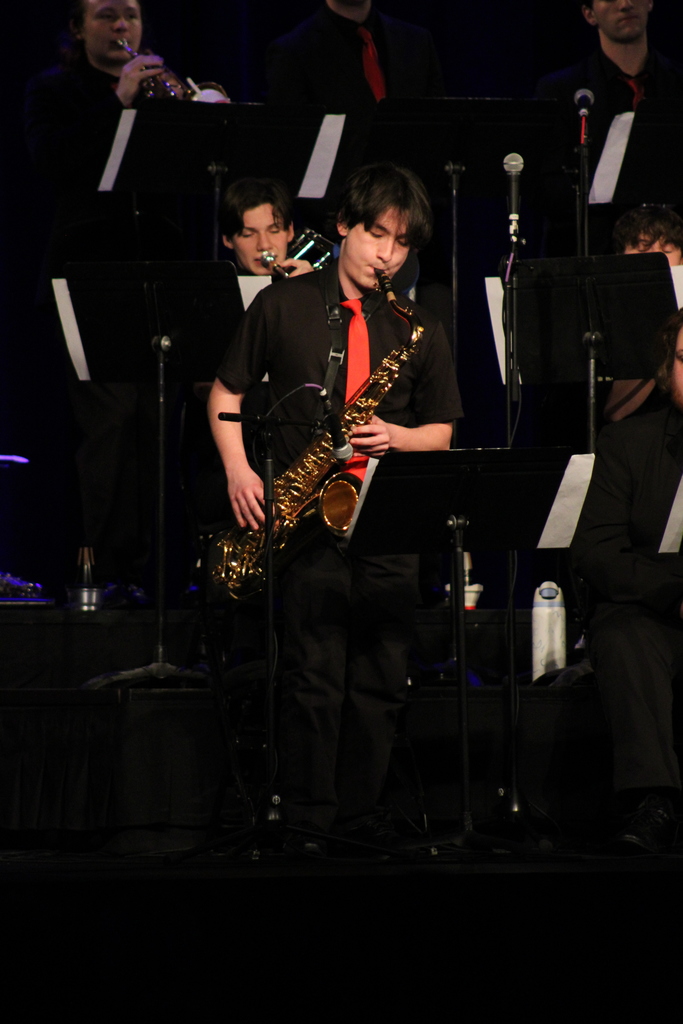 High school band performing.