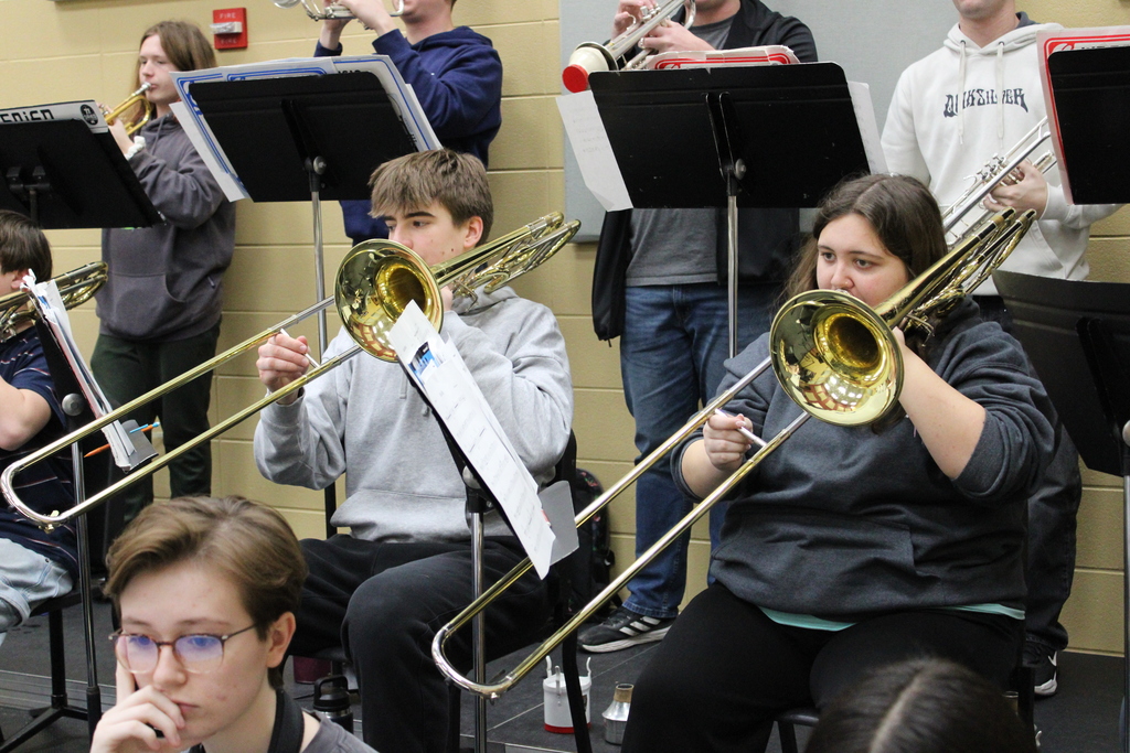 High school band practicing.