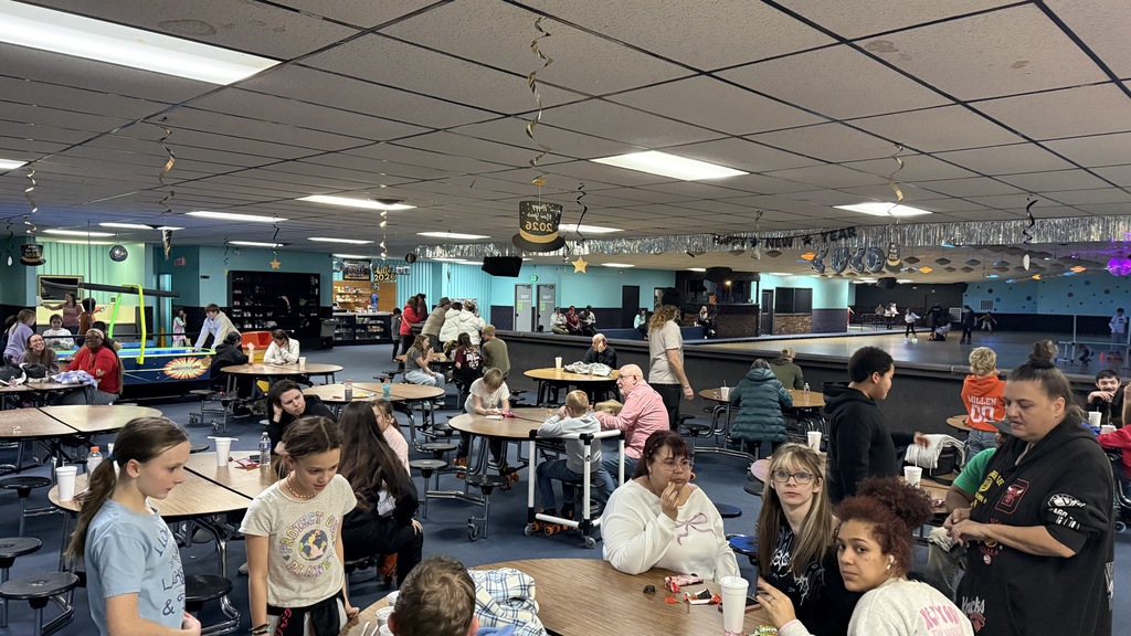 families enjoying the skating rink