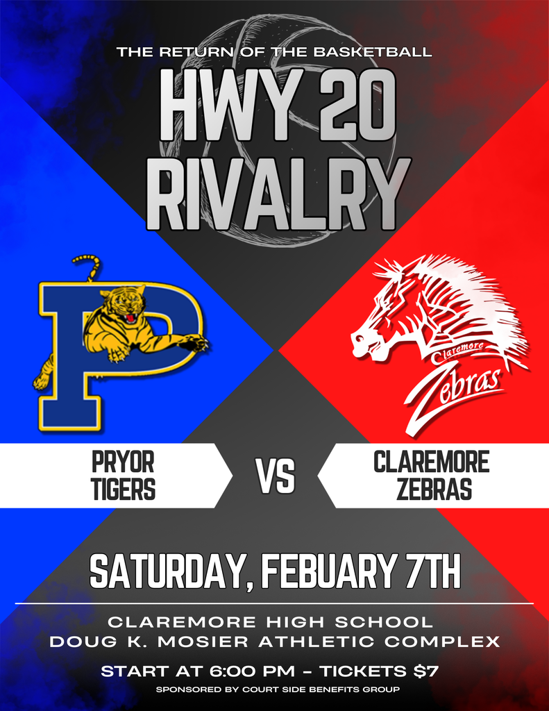 pryor tiger and zebra logo with game detais in post