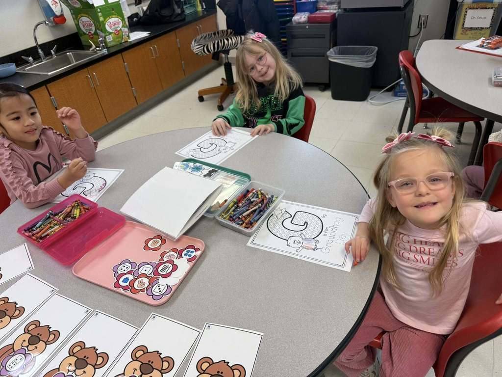 Elementary students groundhog day predictions.