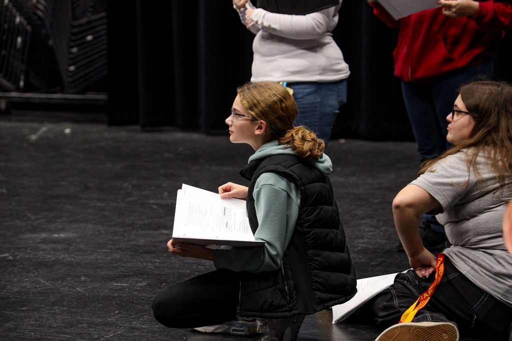 Footloose cast working on blocking.