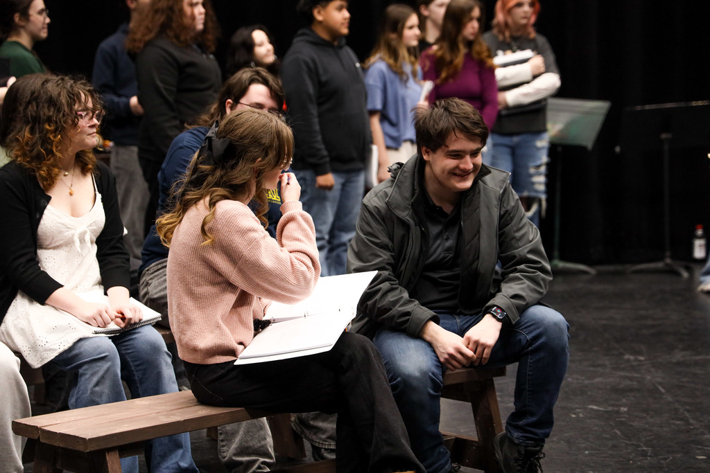 Footloose cast working on blocking.