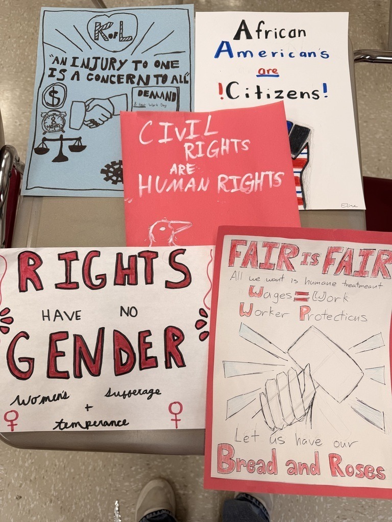 Signs made for history lesson