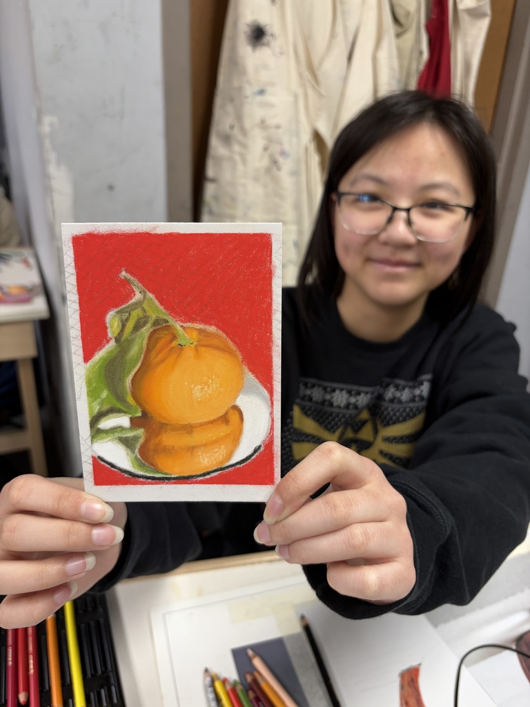 Grant Update! 🎨✨ Thanks to the Promise of Pastels Grant from the Claremore Public Schools Foundation, students have jumped into the pastel unit with both feet! Led by Ms. Mercer, students kicked things off with a follow-along orange demonstration and are now rocking and rolling into their Reflective Object Projects. Creativity, confidence, and color are shining in the classroom!