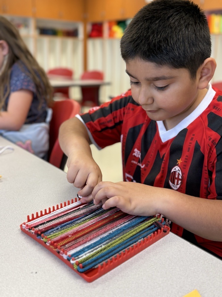 students with their art project