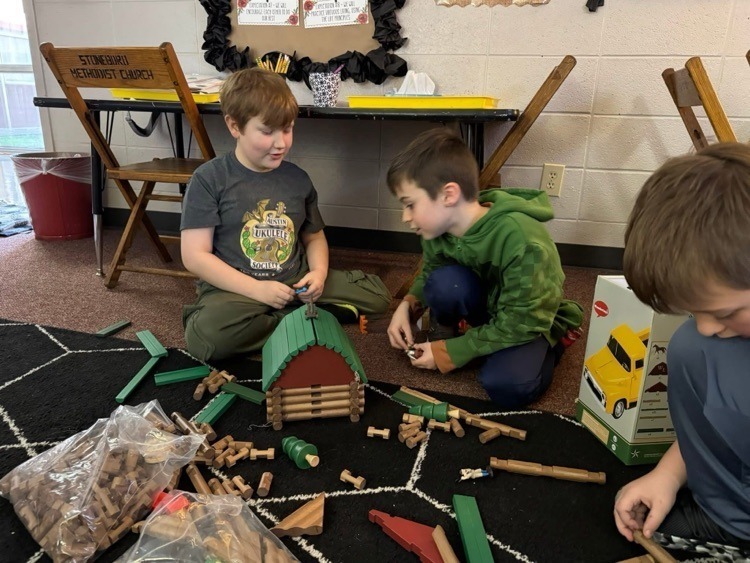 students building structures 