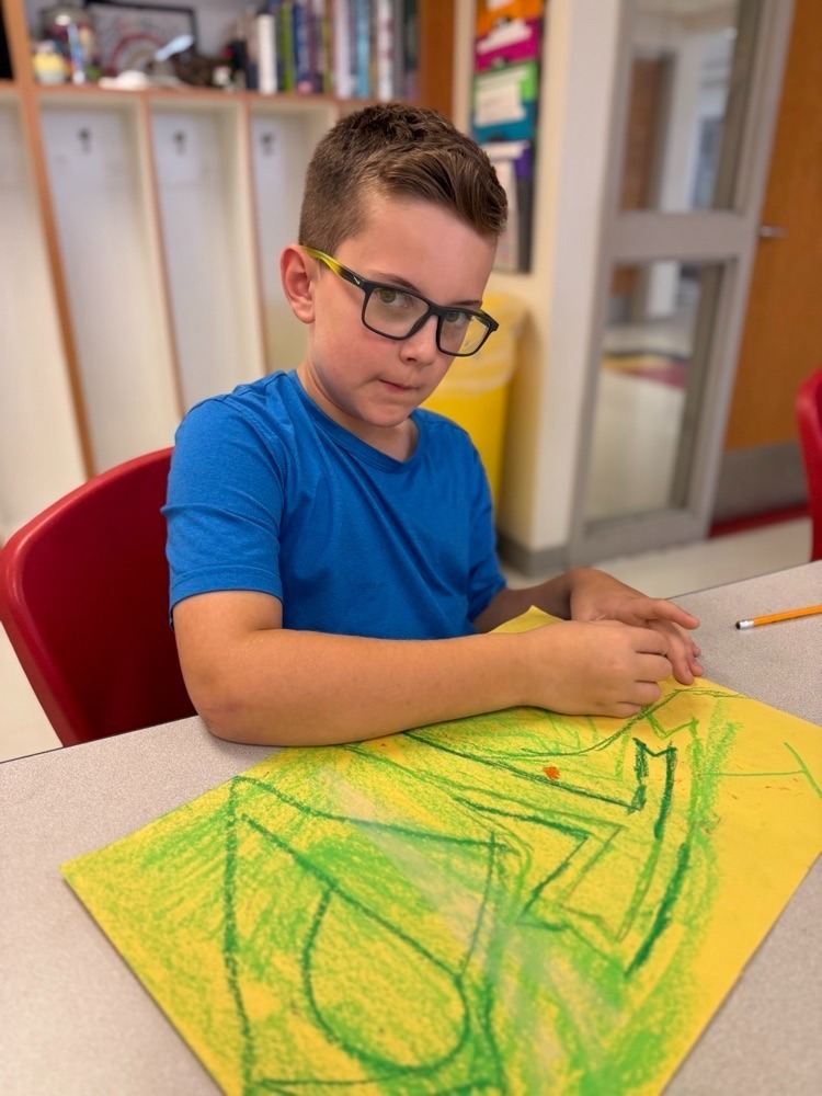 students with their art project