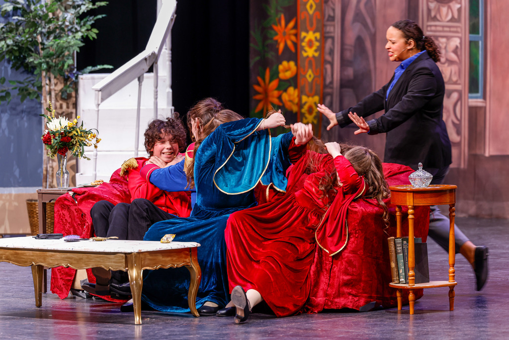 Junior high students performing during the play